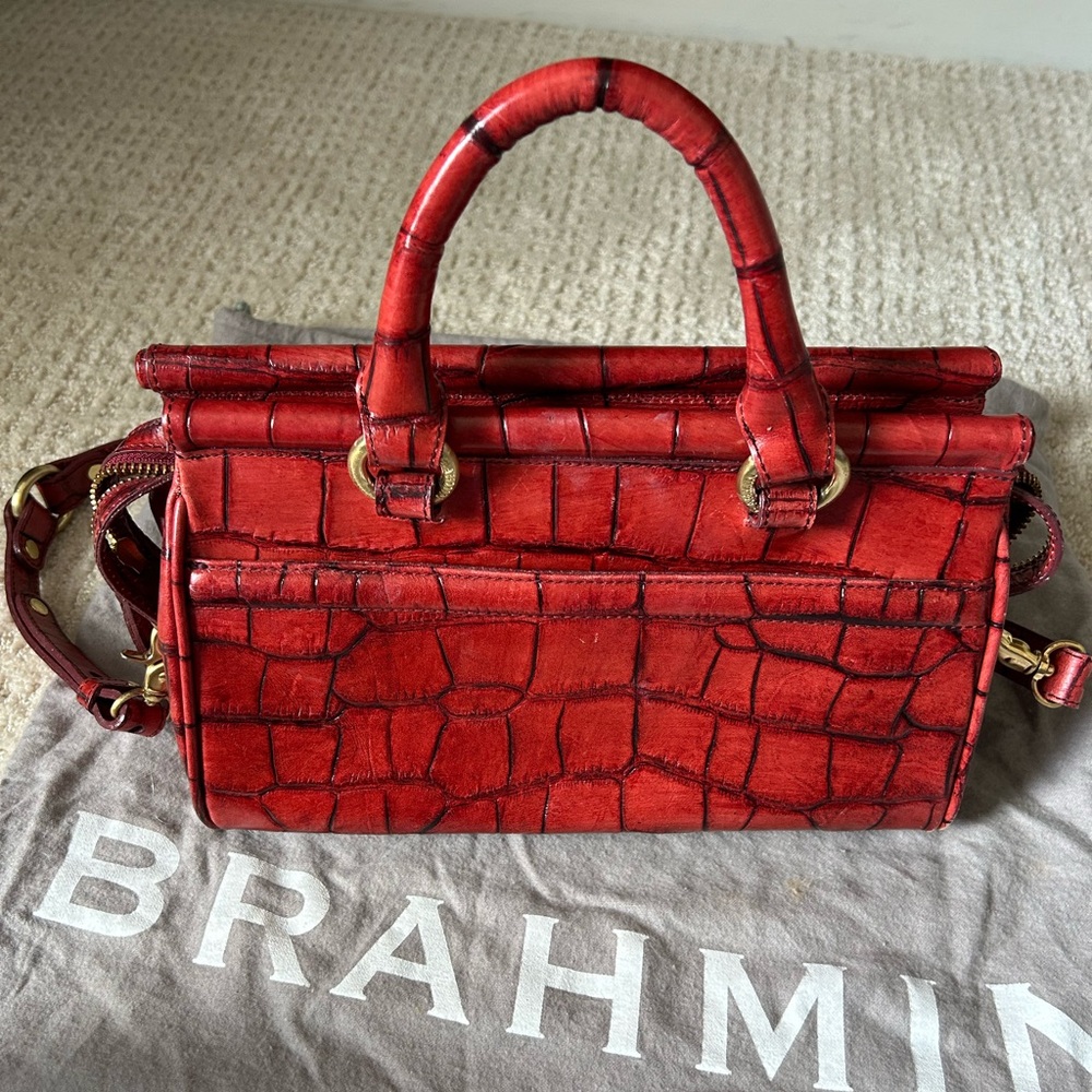 Vintage Brahmin Red Leather Handbag, lightly used